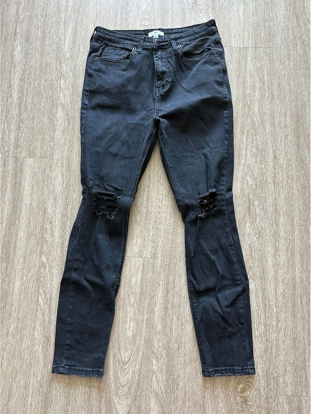 Banana Republic Women's Black Skinny Jeans w/ Distressed Knee